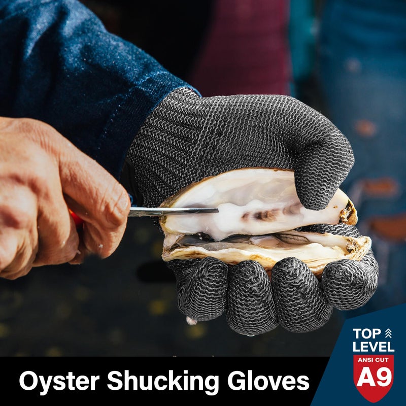 Schwer Ultimate Cut Resistant Gloves Beyond ANSI A9  Reinforced Stainless Steel Glove  Food Grade Mesh Metal Gloves for Butcher Meat Cutting  Oyster Shucking  Mandoline  PFAS Free  PR1708 (L  1 PCS) - Image 5